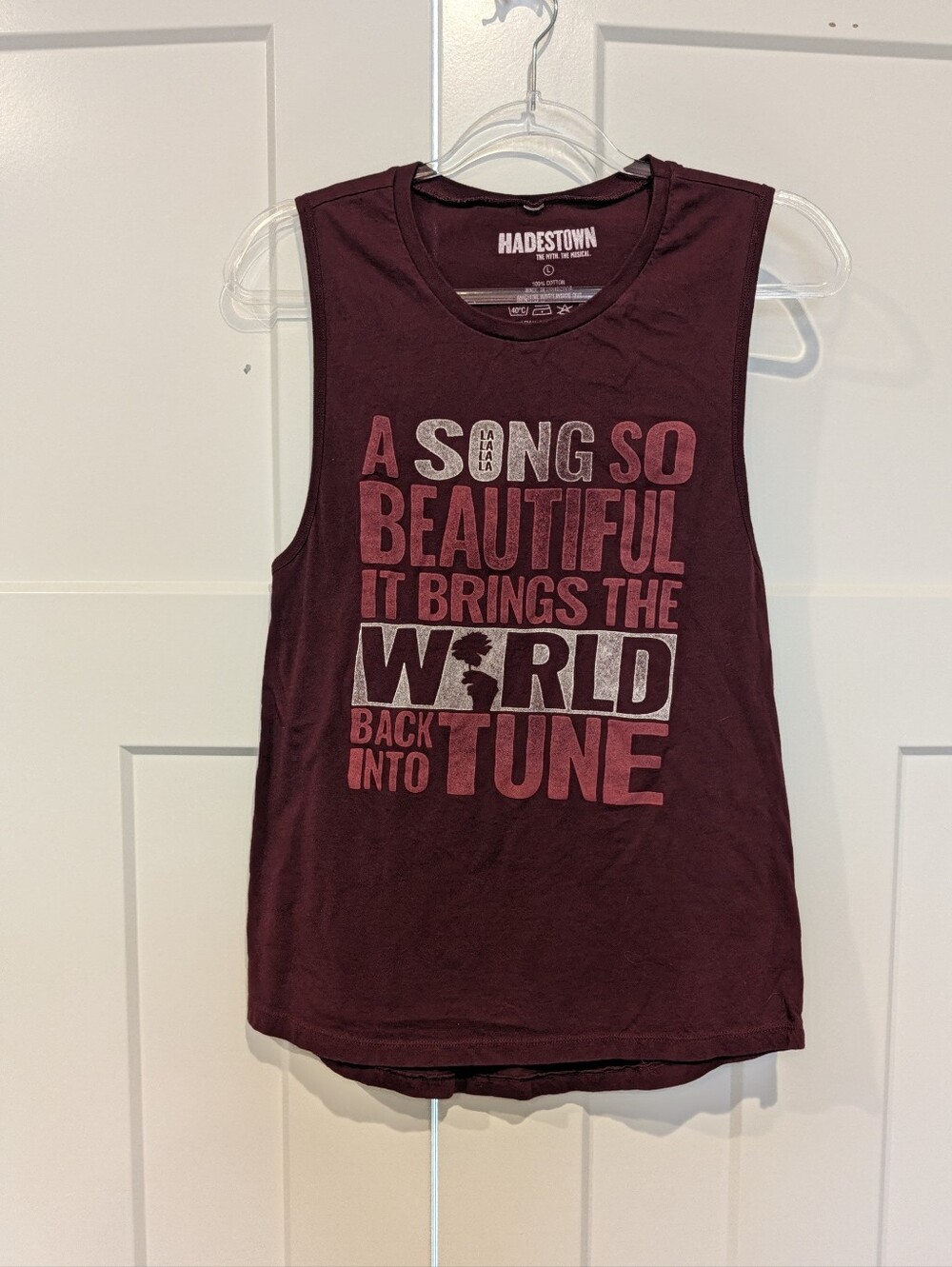 Hadestown Btoadway Sleeveless Graphic Tank Top - Burgundy